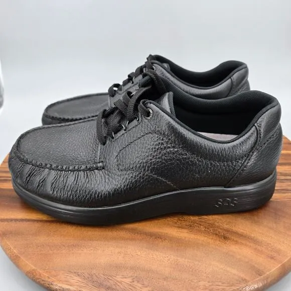 SAS Bout Time Shoes Men's 9 Extra Wide Black Leather Casual Walking Sneakers