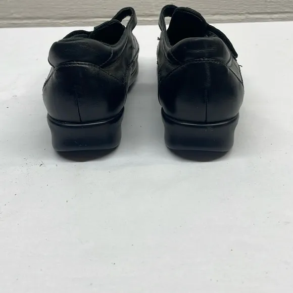SAS Mary Janes EZ Strap Black Leather Walking Shoes