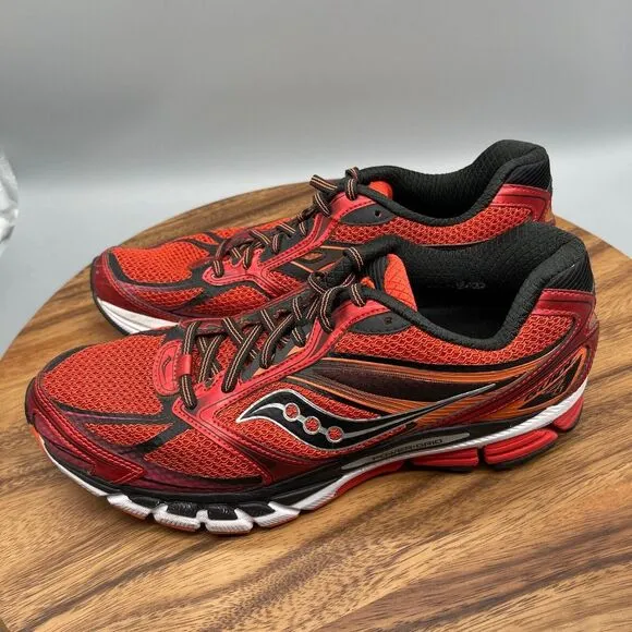 Saucony Guide 8 Shoes Mens Size 9.5 Red/Black/Orange Running S20256-6 Walking