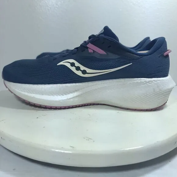 Saucony Triumph 21 Women Sz 9 Shoes Dark Blue Running Walking Sneaker S10881-105