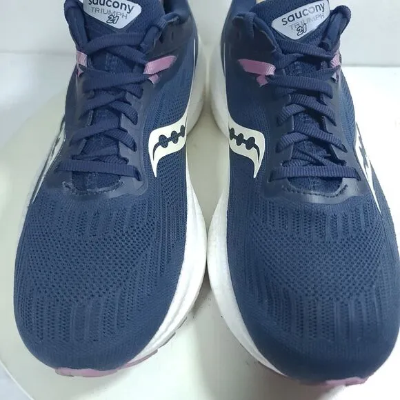 Saucony Triumph 21 Women Sz 9 Shoes Dark Blue Running Walking Sneaker S10881-105