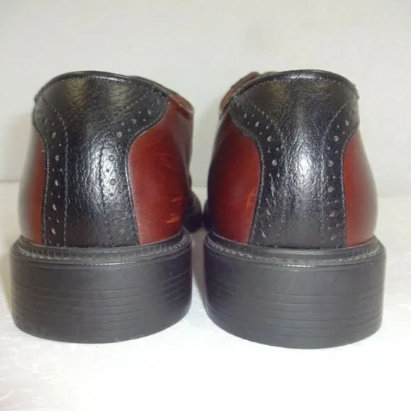 𝅺sebago Mens Size 9M Brown Black Leather Wingtip Oxford Dress Shoes 1016548S