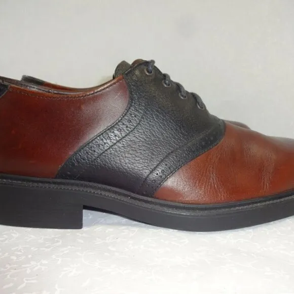 𝅺sebago Mens Size 9M Brown Black Leather Wingtip Oxford Dress Shoes 1016548S