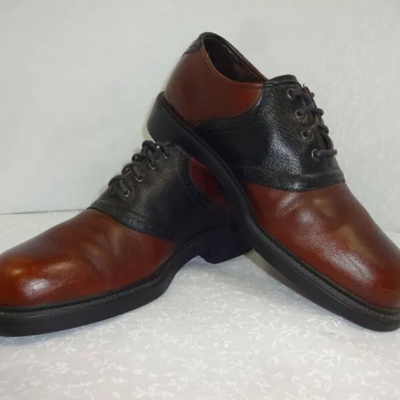 𝅺sebago Mens Size 9M Brown Black Leather Wingtip Oxford Dress Shoes 1016548S