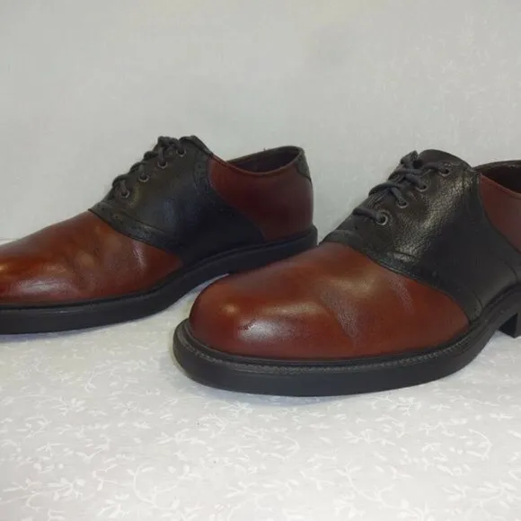 𝅺sebago Mens Size 9M Brown Black Leather Wingtip Oxford Dress Shoes 1016548S