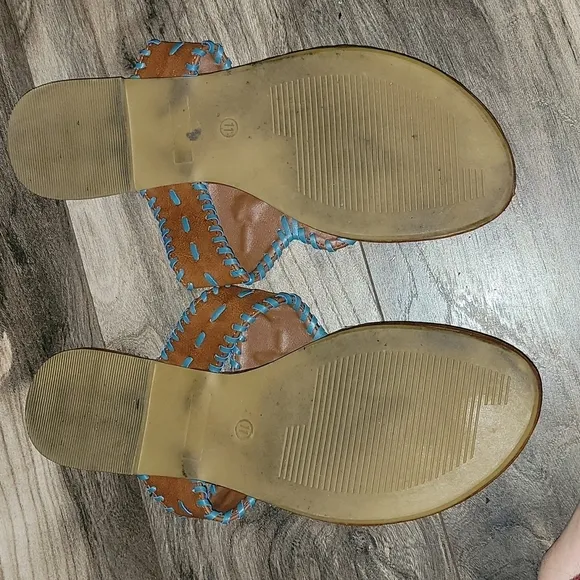 Shyanne sandals teal and brown