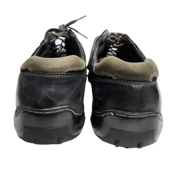 Skechers Critics Mens 12 Leather Oxford Shoes Black Lace Up Casual Comfort