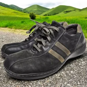Skechers Critics Mens 12 Leather Oxford Shoes Black Lace Up Casual Comfort