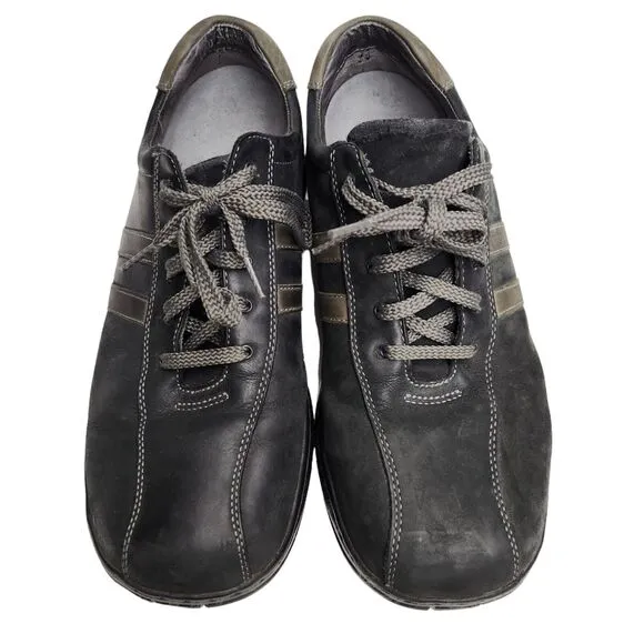 Skechers Critics Mens 12 Leather Oxford Shoes Black Lace Up Casual Comfort