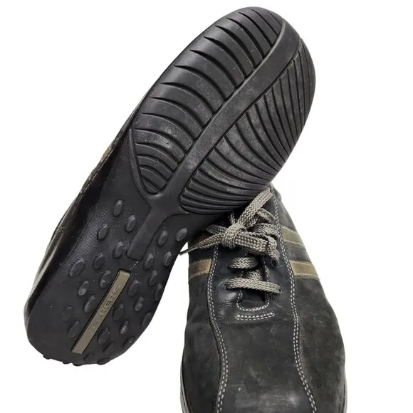 Skechers Critics Mens 12 Leather Oxford Shoes Black Lace Up Casual Comfort