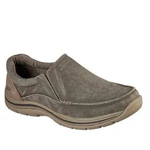 Skechers Expected Avillo Men’s Relaxed Fit Slip On Comfort Shoes Khaki Size 9