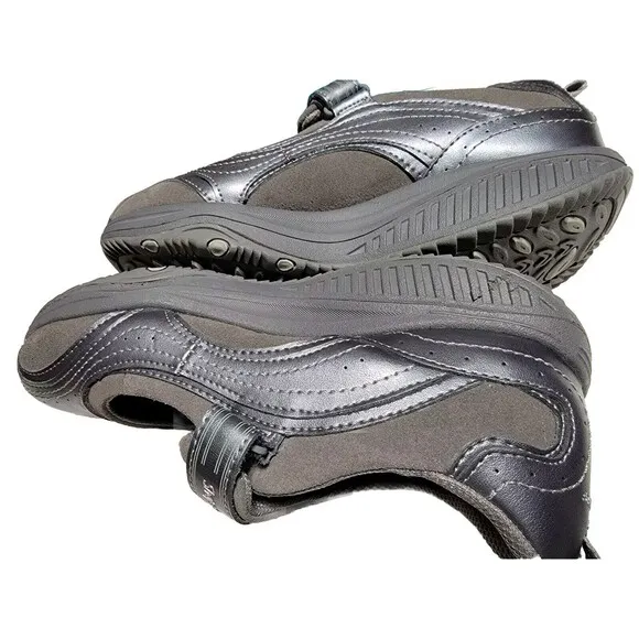 Skechers Shape Ups Gray Mary Jane Sneakers Toning Shoe Womens 7.5 M  Leather