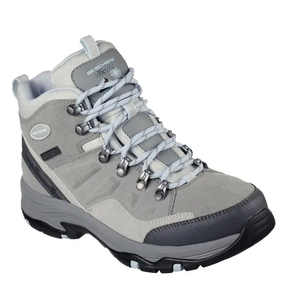 SKECHERS Trego Women's Memory Foam Waterproof‎ Hiking Boot, Gray,  9M