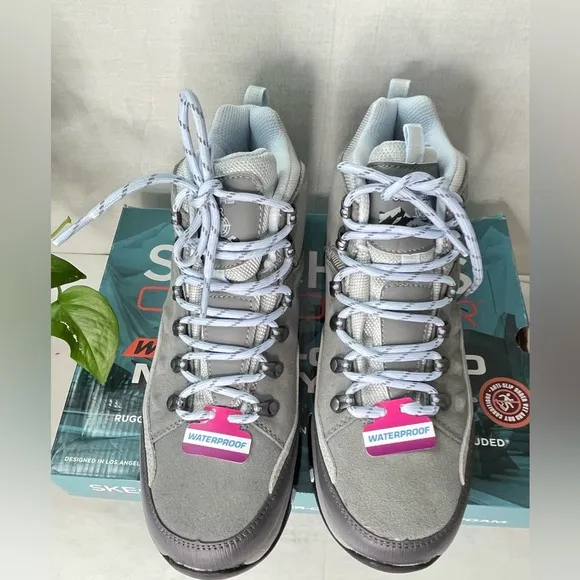 SKECHERS Trego Women's Memory Foam Waterproof‎ Hiking Boot, Gray,  9M
