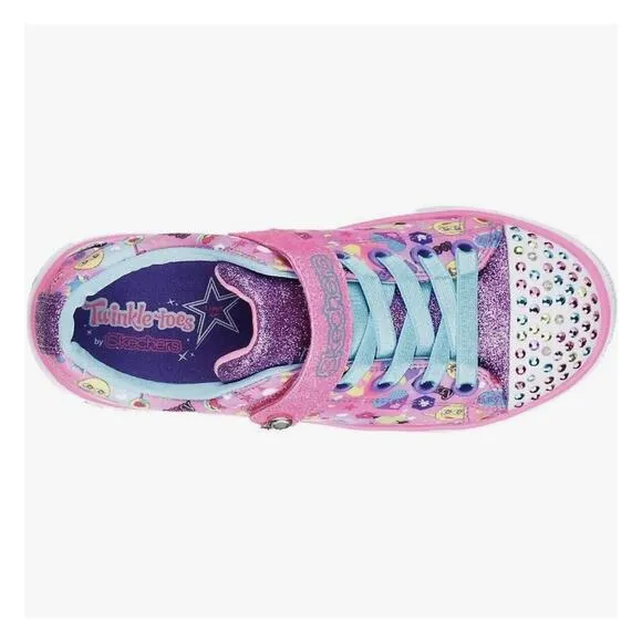 Skechers Twinkle Toes Emoji Twinkle Breeze Cutie Light Up Sneakers Shoes Size 3