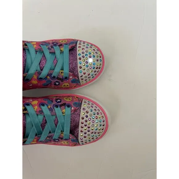 Skechers Twinkle Toes Emoji Twinkle Breeze Cutie Light Up Sneakers Shoes Size 3