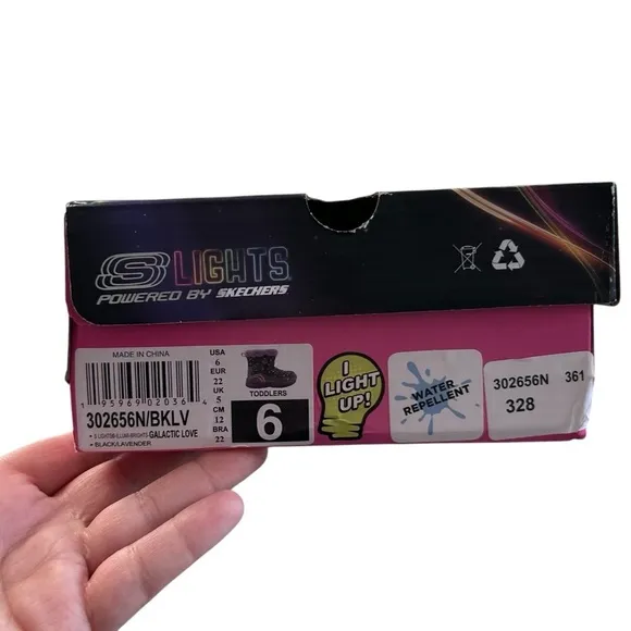 Sketchers Toddler Girls S Lights Illumi-Brights Light-Up Winter Snow Boots Sz 6