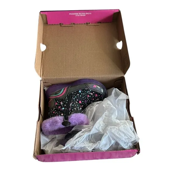 Sketchers Toddler Girls S Lights Illumi-Brights Light-Up Winter Snow Boots Sz 6