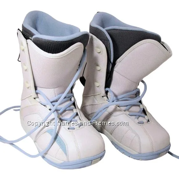Snow Board Boots • Orion Vanilla Ice Porcelain Blue Trim • Lace Up • Unisex 10W