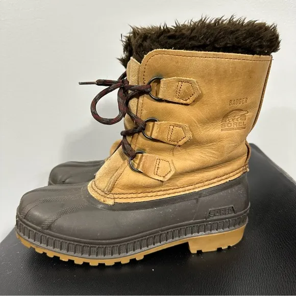Sorel Badger Lace-up Snow Duck Boots Men’s Size 6