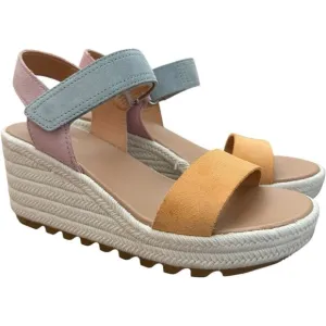 Sorel Cameron Colorblock Suede Flatform Sandals Size 7