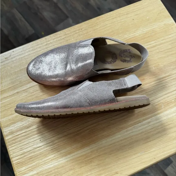Sorel Ella Slingback Mules Sandals RosePink Shimmer Women's 8