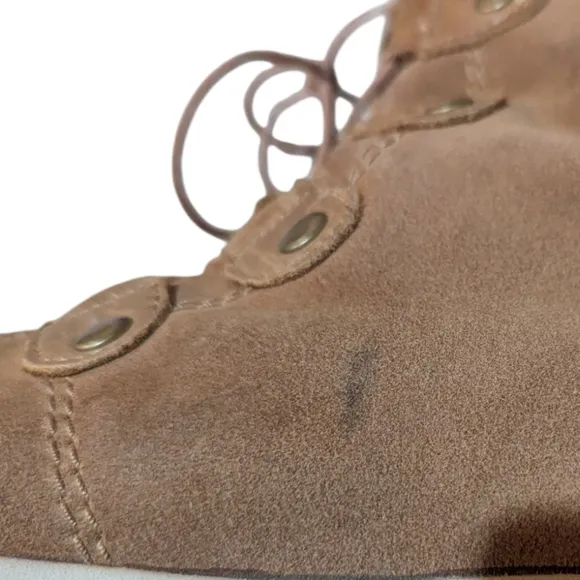 Sorel Explorer Joan Ash Brown Leather &amp; Suede Ankle Boots Size 7 Winter Snow