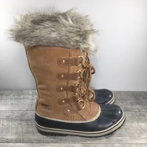 Sorel Joan of Arctic Snow Waterproof Brown Leather Womens Boots NL3481 Size 8