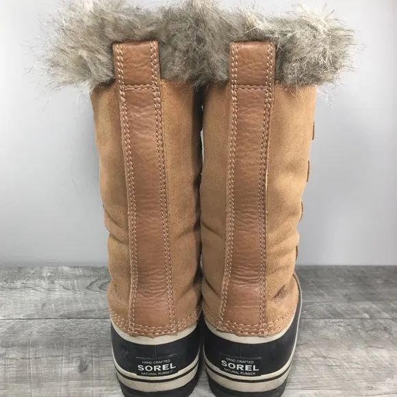 Sorel Joan of Arctic Snow Waterproof Brown Leather Womens Boots NL3481 Size 8