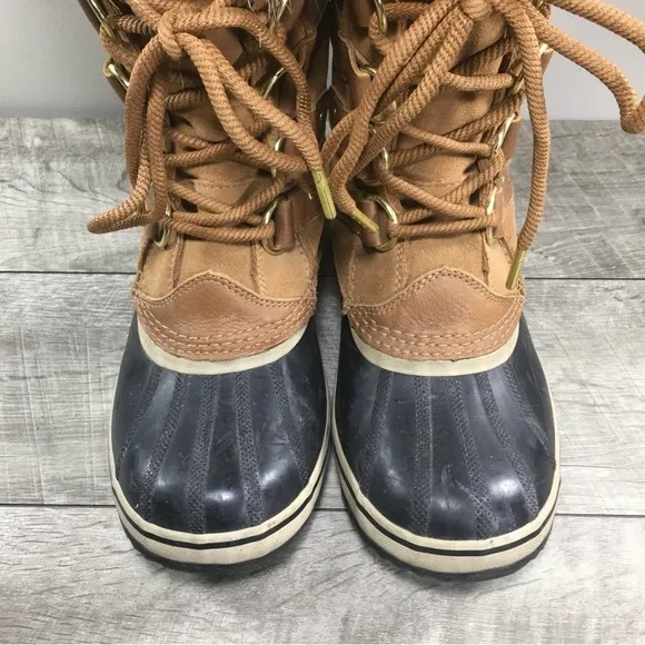 Sorel Joan of Arctic Snow Waterproof Brown Leather Womens Boots NL3481 Size 8