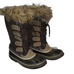 Sorel Joan of Arctic Suede &amp; Faux-Fur Snow Boots, 8