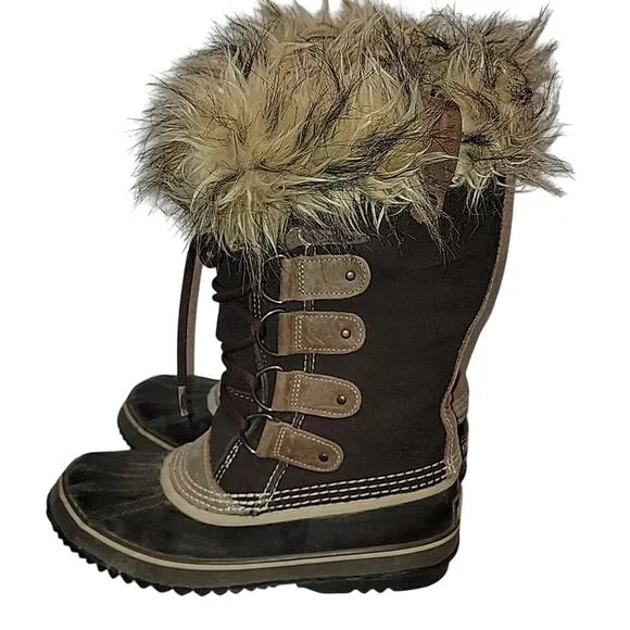 Sorel Joan of Arctic Suede &amp; Faux-Fur Snow Boots, 8