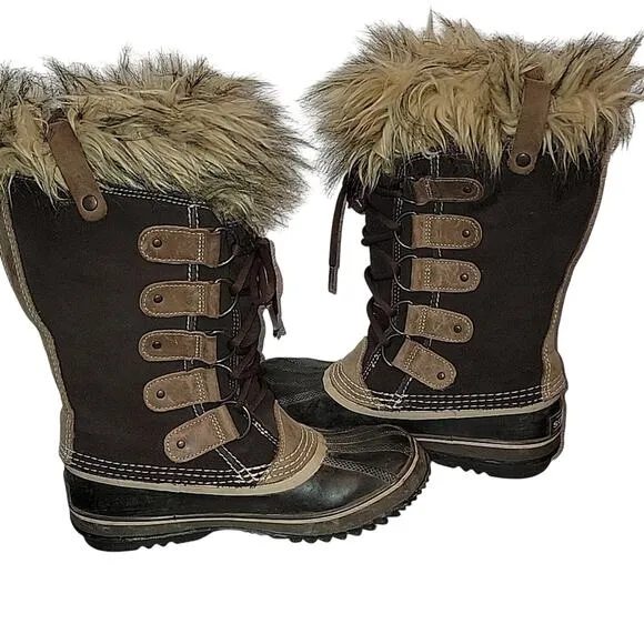 Sorel Joan of Arctic Suede &amp; Faux-Fur Snow Boots, 8