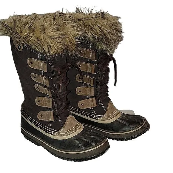 Sorel Joan of Arctic Suede &amp; Faux-Fur Snow Boots, 8