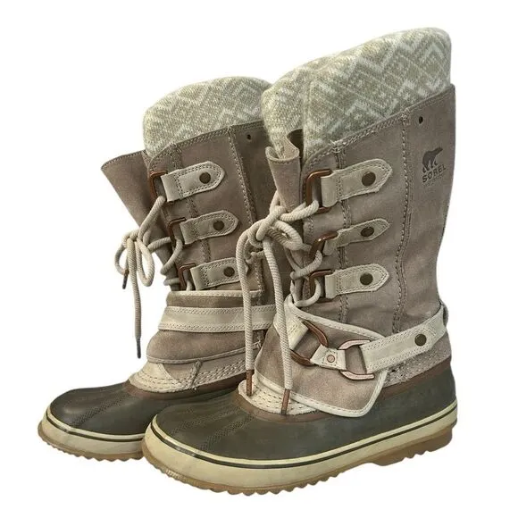 Sorel Joan Of Arctic Boots Women’s Size 8.5 Oxford beige brown Waterproof Snow