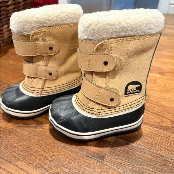 Sorel Kids Rain &amp; Snow Boots - Tan and Black