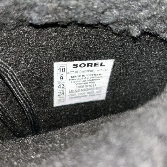 Sorel Men’s 1964 Nylon WP Boot Black 10 NWT