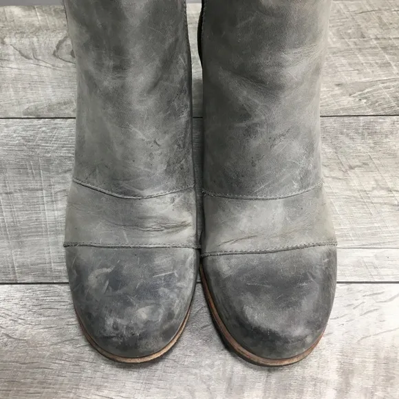 Sorel NL2704 Gray Leather Lea Joan of Arctic Chelsea Snow Womens Boots Size 8.5