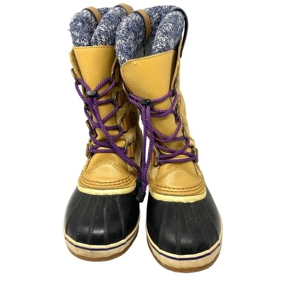 Sorel Snow Winter Boots Waterproof Knit Lined SZ 6