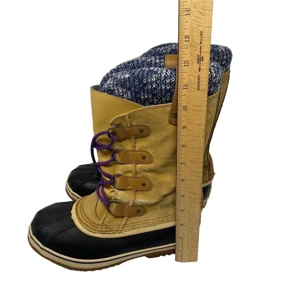 Sorel Snow Winter Boots Waterproof Knit Lined SZ 6