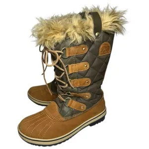 Sorel Tofino Women’s Size 8 Camel Olive Green Tofino Lace Up Boots NL1780-316