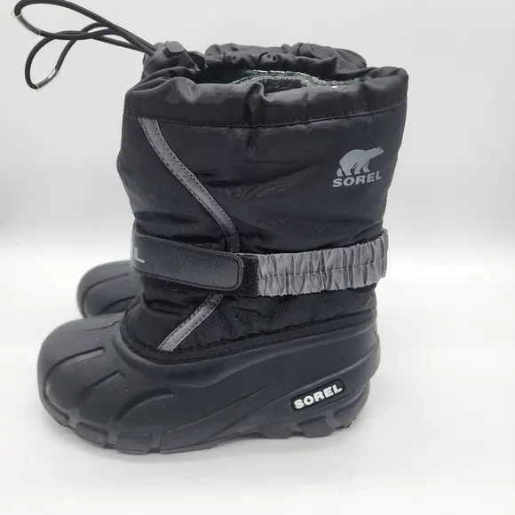 Sorel‎ Unisex-Child Flurry Winter Snow Black Boots Size 13 NEW