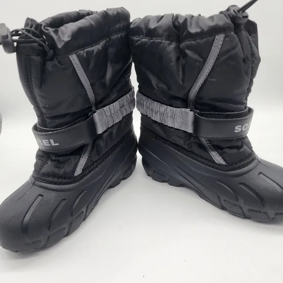 Sorel‎ Unisex-Child Flurry Winter Snow Black Boots Size 13 NEW