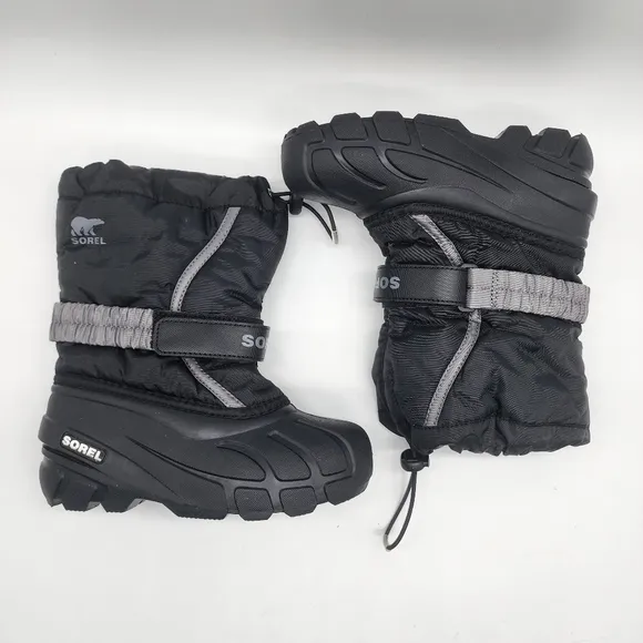 Sorel‎ Unisex-Child Flurry Winter Snow Black Boots Size 13 NEW