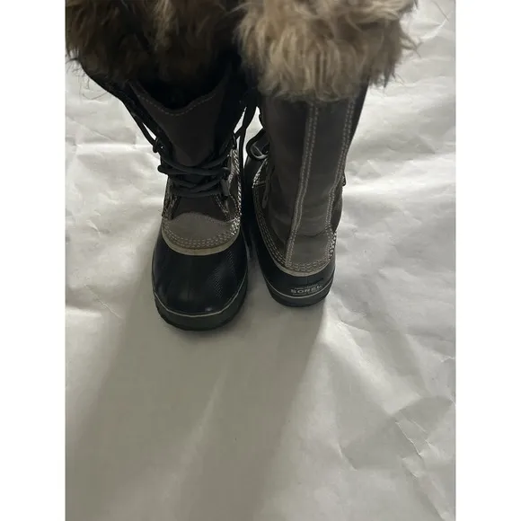 Sorel Womens 6-6.5 Ski Snowboard Joan of Arctic Fur Waterproof Snow Blue Boots