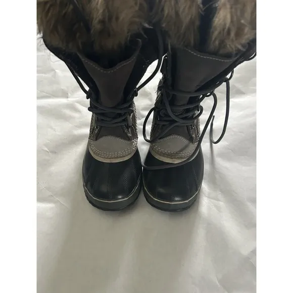 Sorel Womens 6-6.5 Ski Snowboard Joan of Arctic Fur Waterproof Snow Blue Boots
