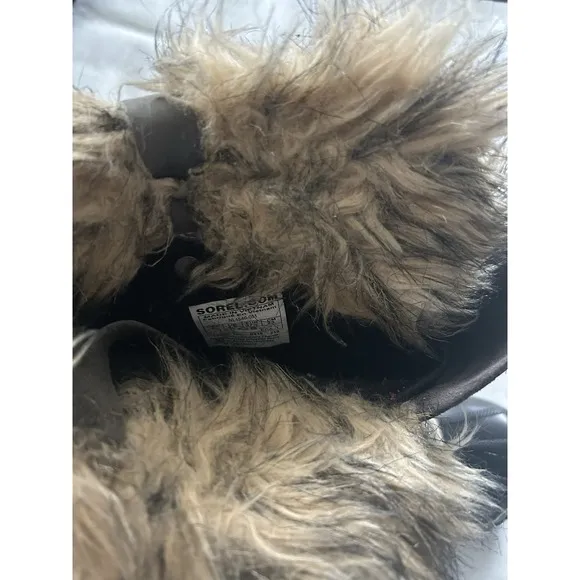Sorel Womens 6-6.5 Ski Snowboard Joan of Arctic Fur Waterproof Snow Blue Boots
