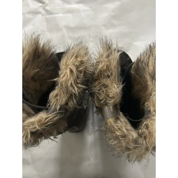 Sorel Womens 6-6.5 Ski Snowboard Joan of Arctic Fur Waterproof Snow Blue Boots