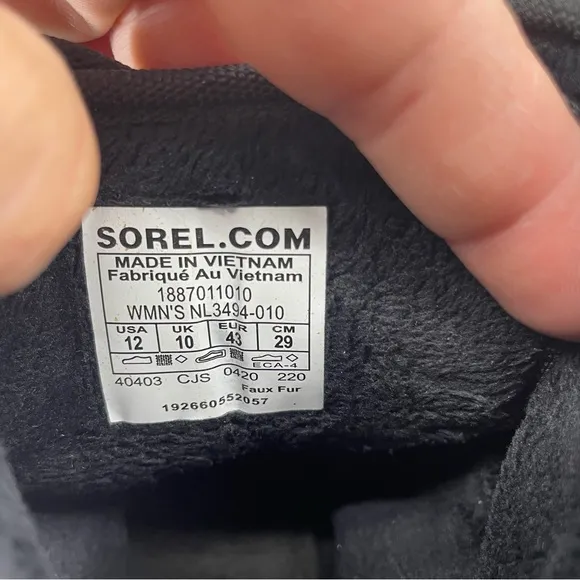 SOREL Womens Explorer 1964 Black Snow Boots Size 12 NL3494-010