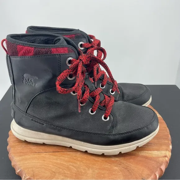 SOREL Womens Explorer 1964 Black Snow Boots Size 12 NL3494-010